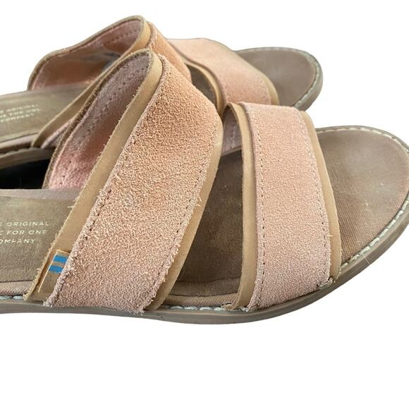 Toms Mariposa Suede Peach Nude Strap Sandals size 6 - Picture 6 of 8